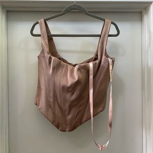 House of CB | RAFA | STONE SATIN LONGLINE CORSET